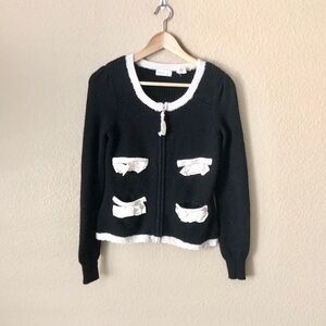 Anthropologie sleeping on snow preto cardigan